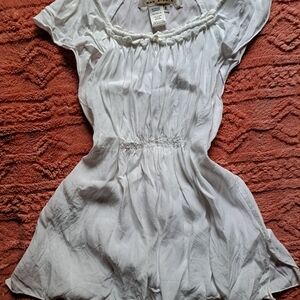 Max Studio White Blouse with Ruched Details